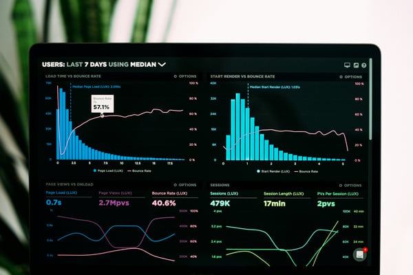 Analytics dashboard showing booking and revenue data